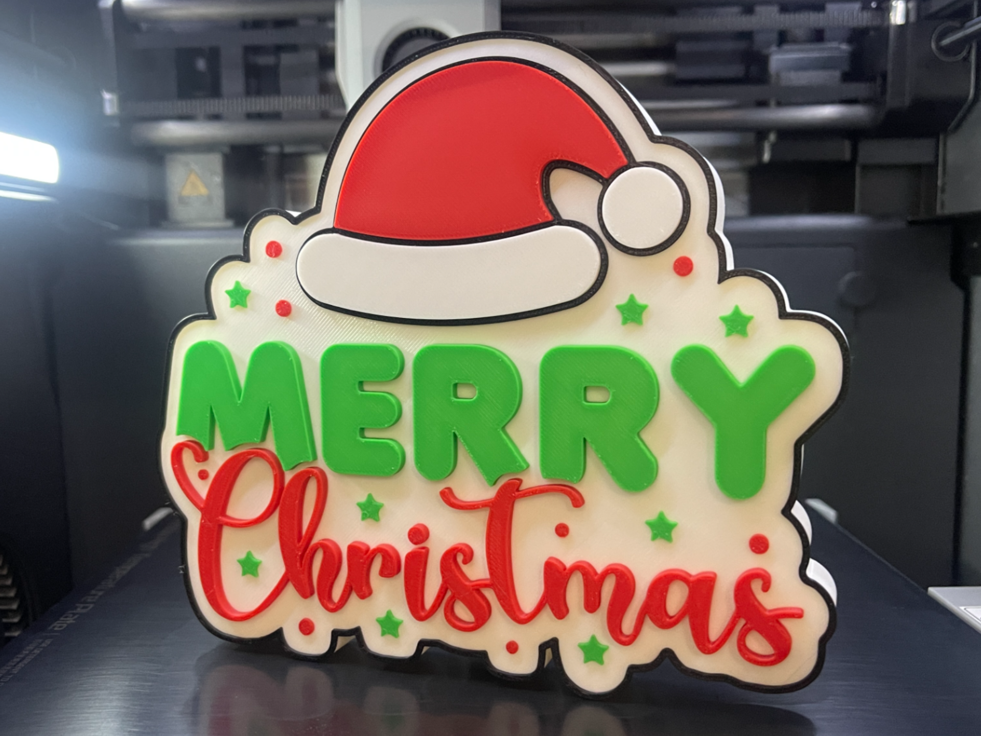 Merry Christmas Sign Santa Hat