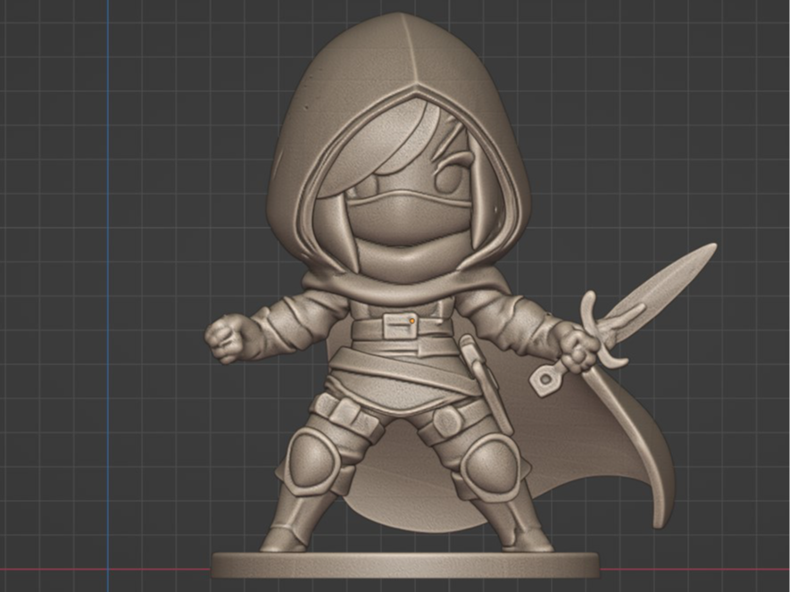 Halfling Rogue 32mm STL Miniature for D&D Female