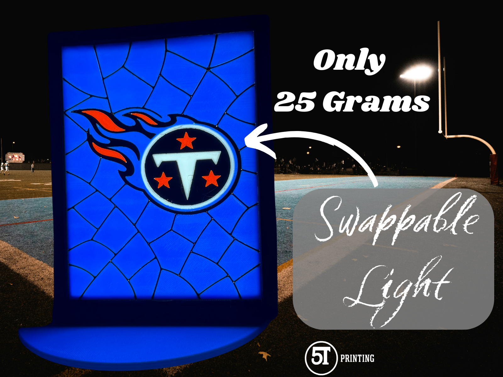 Tennessee Titans light (swappable glass)