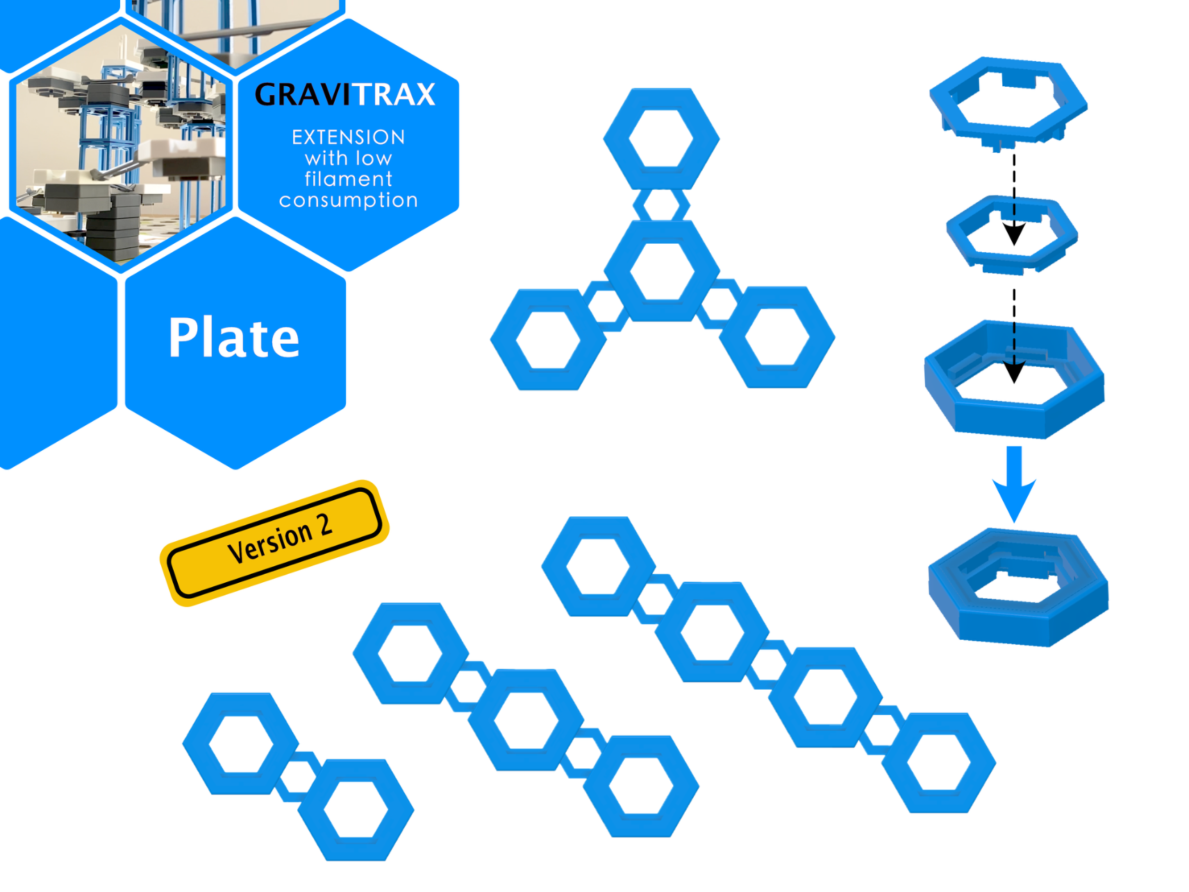 Gravitrax plate with low  filament consumption