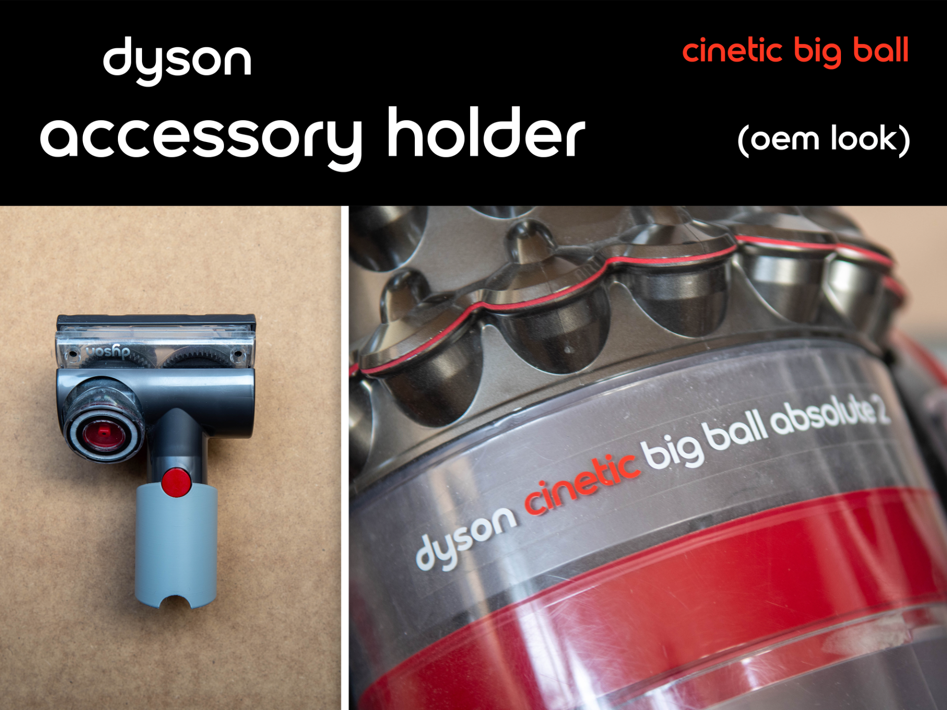 Dyson Cinetic Big Ball accessory holder (OEM Look)