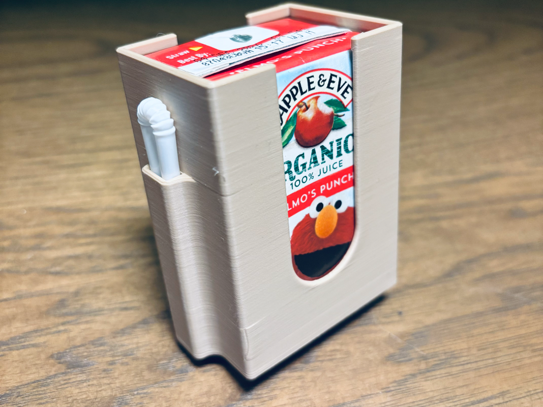 Juice box holder for apple and eve juice