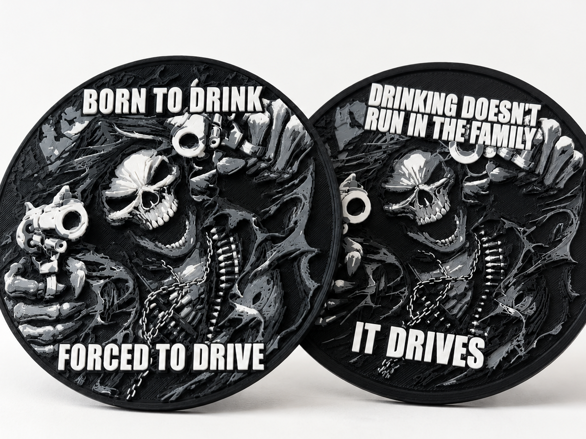 Funny skeleton drink coaster Set