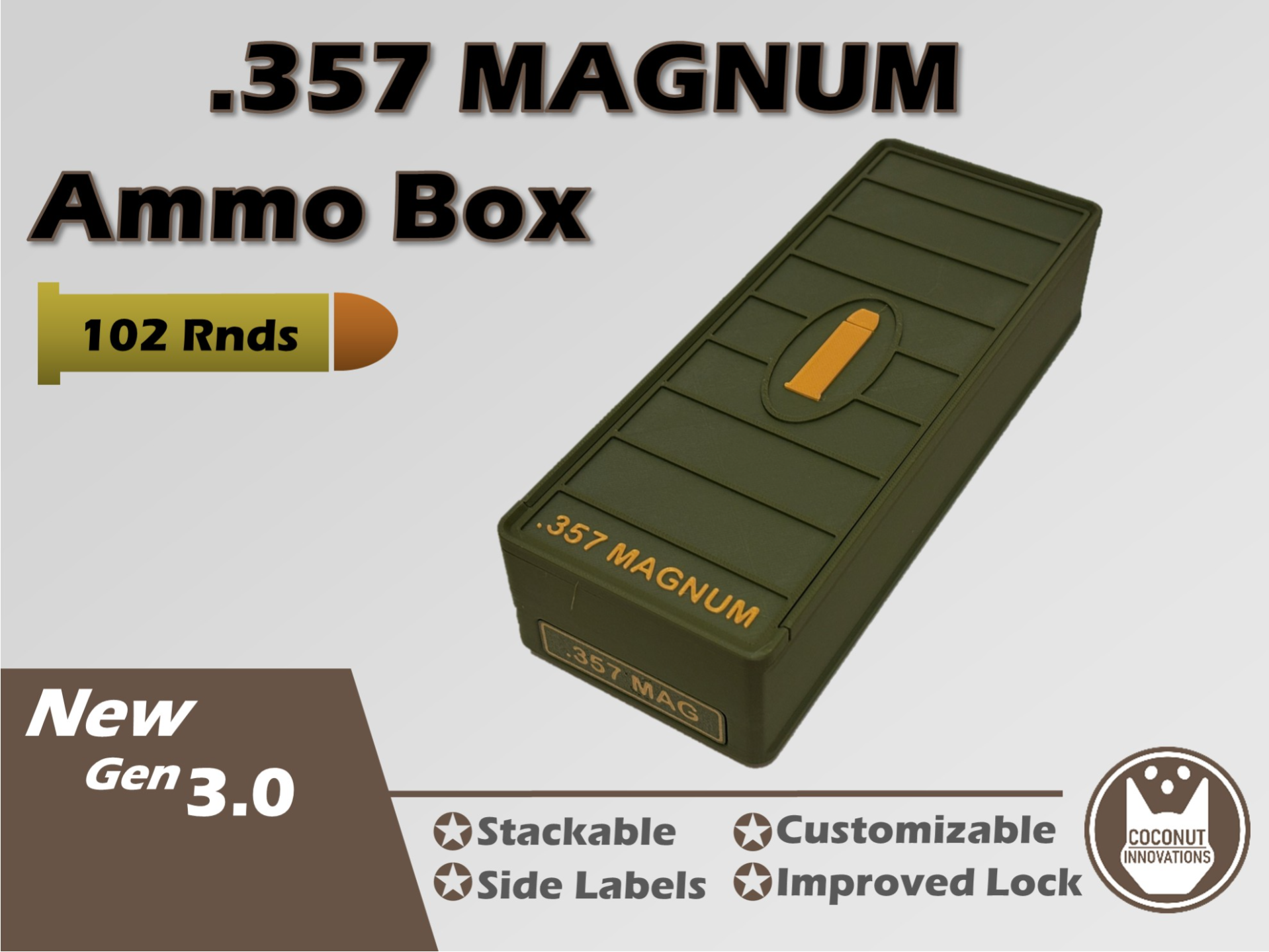 Ammo Storage Box 357 Magnum 102 Rounds