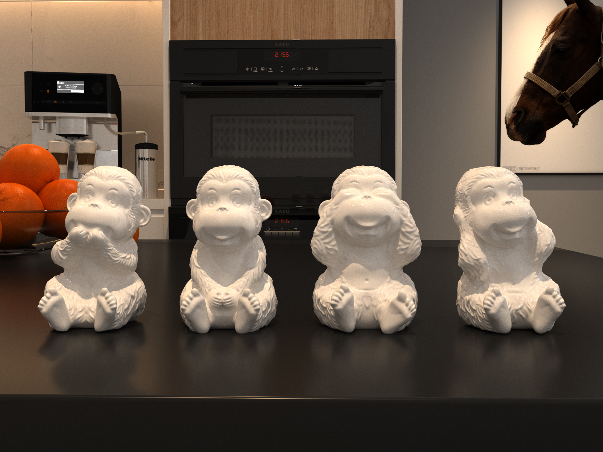 Four monkeys-Analects of Confucius-四不猴