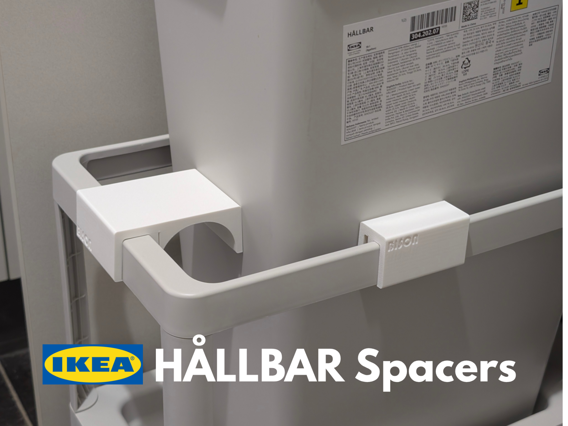 IKEA Hallbar Bin Positioning Spacers–Stop Sliding