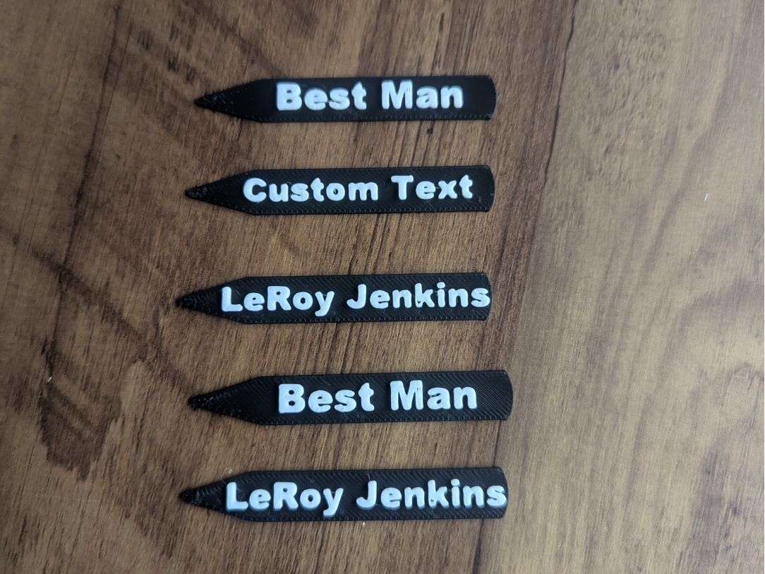 Custom Name Shirt Collar Stiffener/Stay