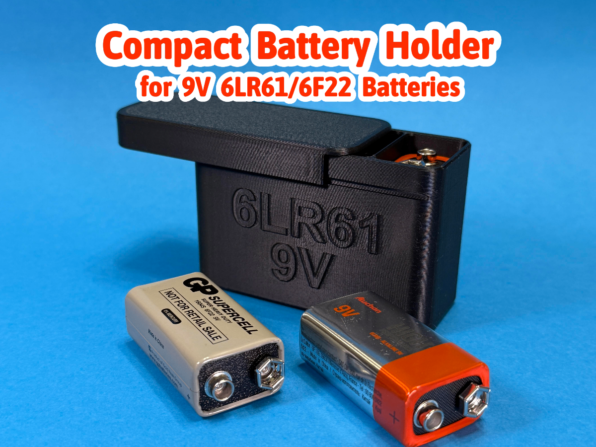 9V Battery Storage Box / Organizer for 6LR61/6F22
