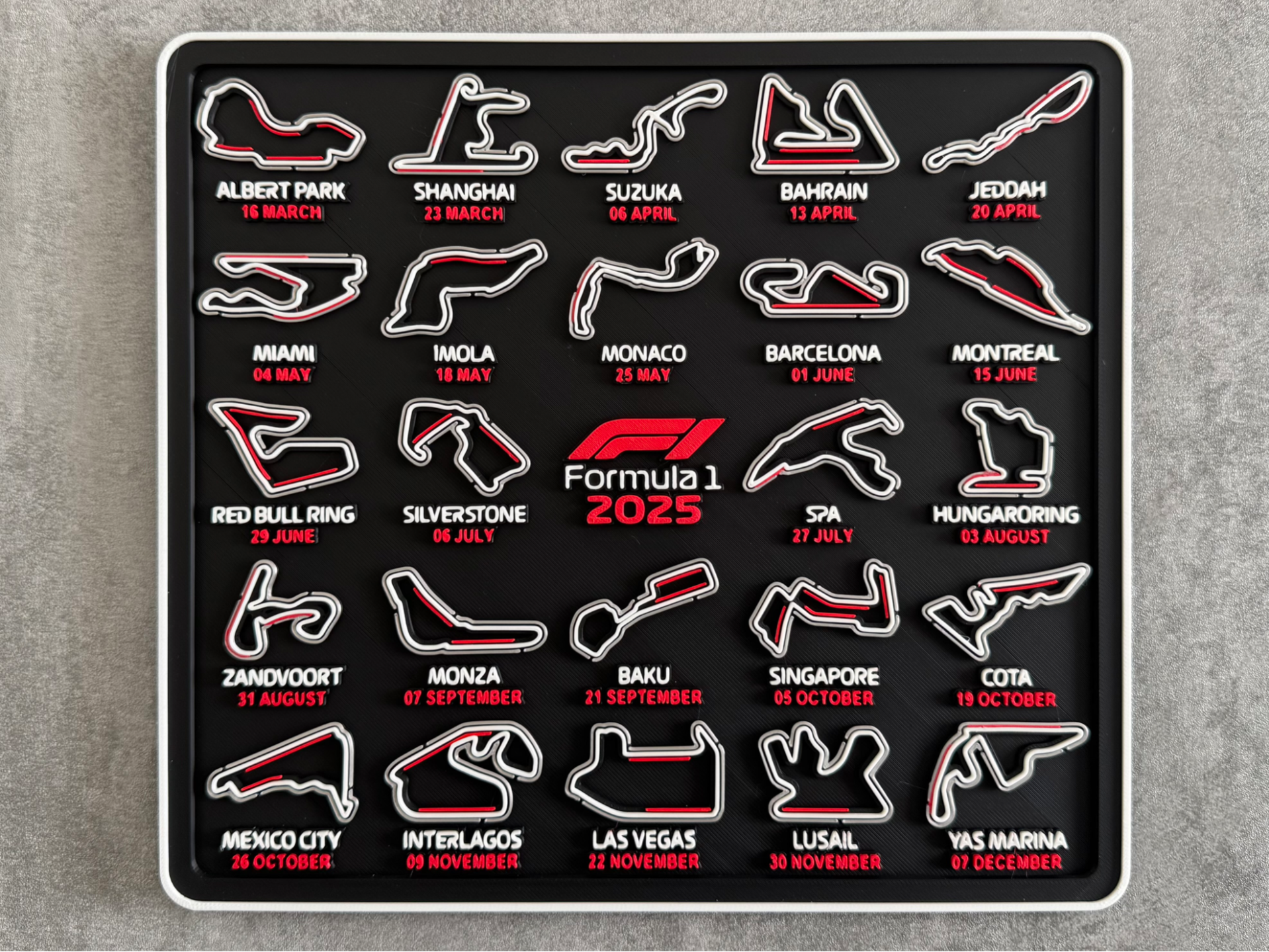 F1 2025 Track Calendar – DRS & Sectors - Race Date