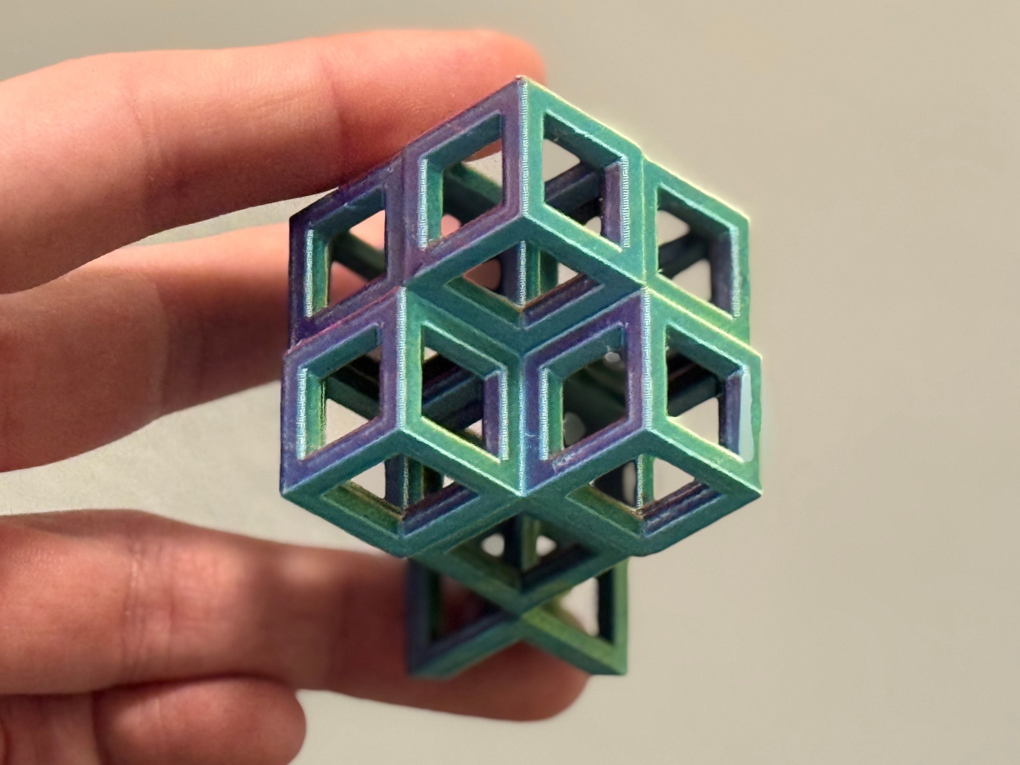 Wireframe Rhombic Dodecahedral Fractal - Level 1