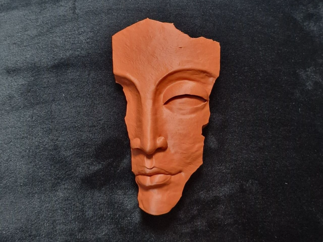 Escultura adorno decorativo Cara Fagmento de barro