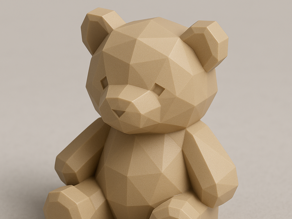 Keychain Bear 3D – Design Geometrico Low Poly Orso