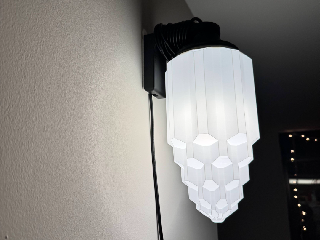 Wall Mounted Art Deco Lamp, Command Strip, E26/E27