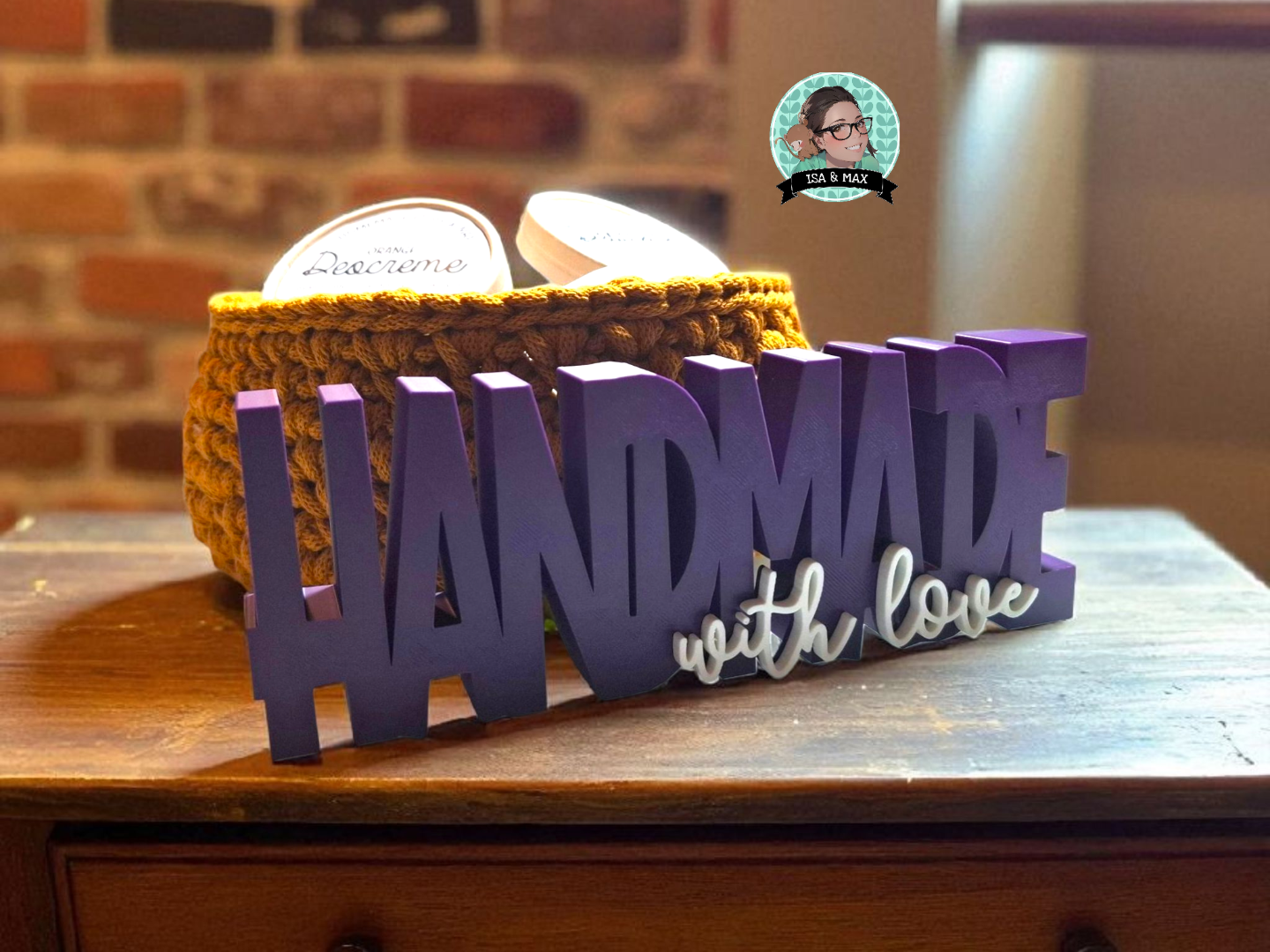 Schriftzug Handmade with love