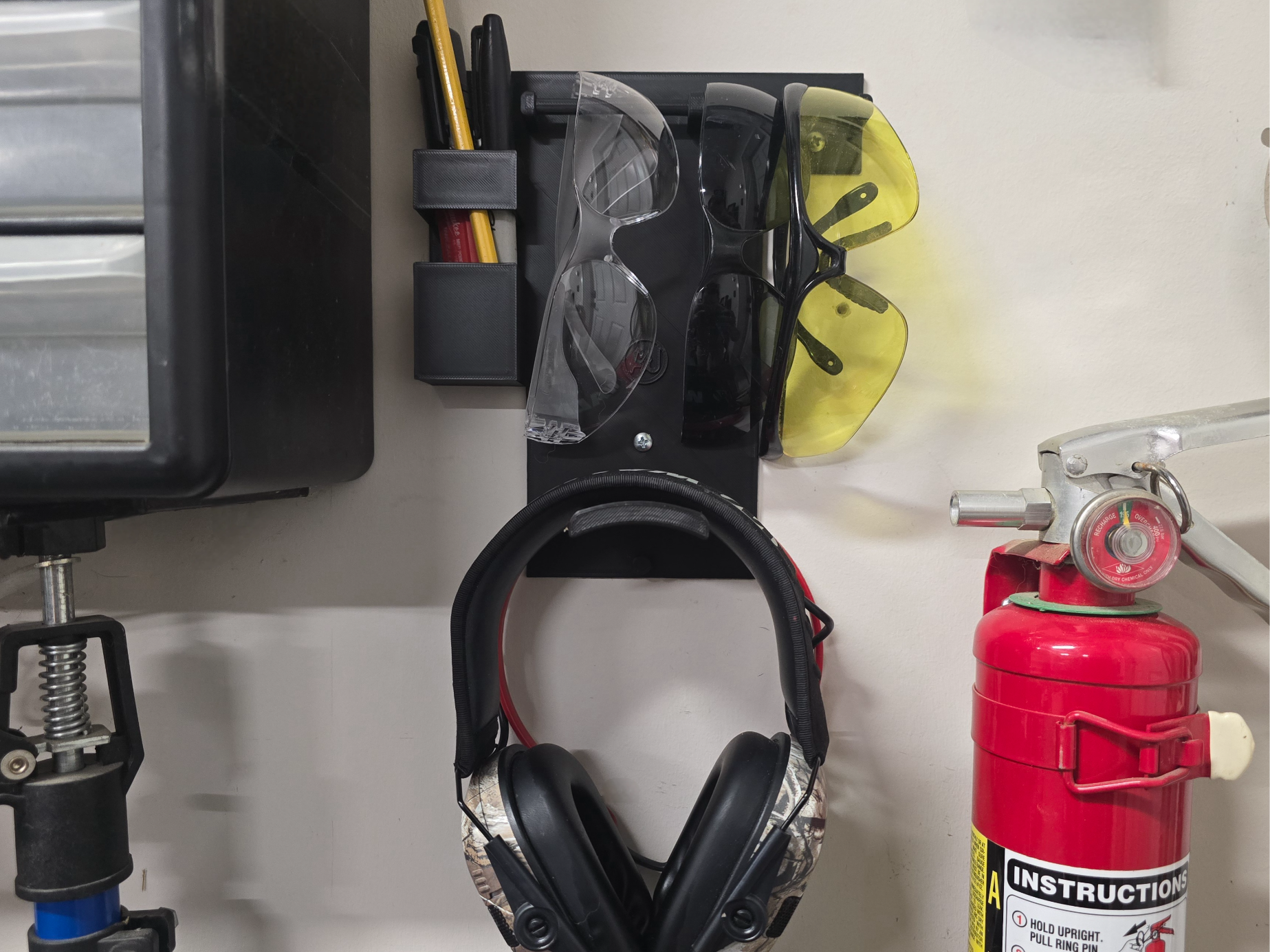 Saftey Glasses and Earmuff wall mount