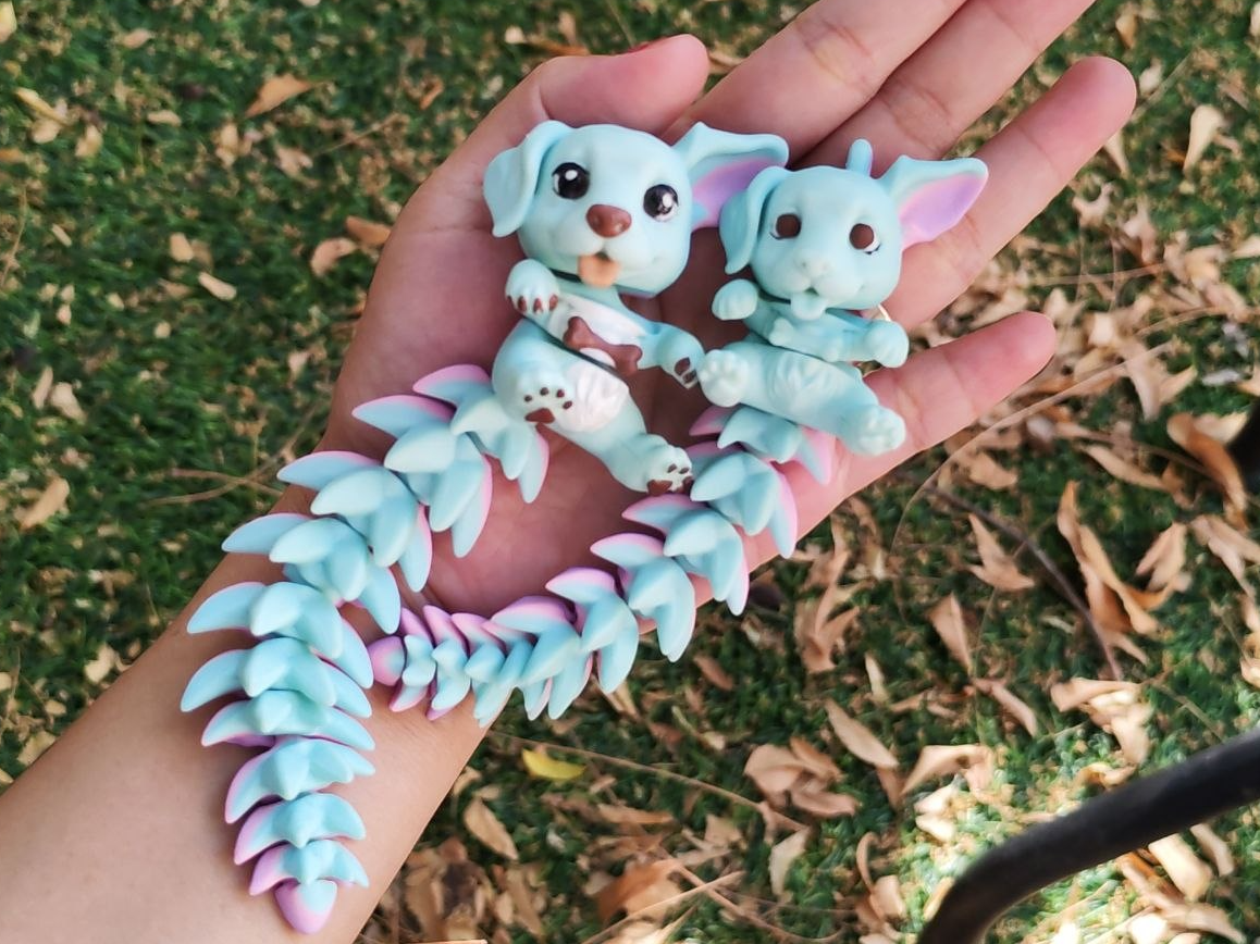 Cute Puppy Flexi Articulated Toy & keychain