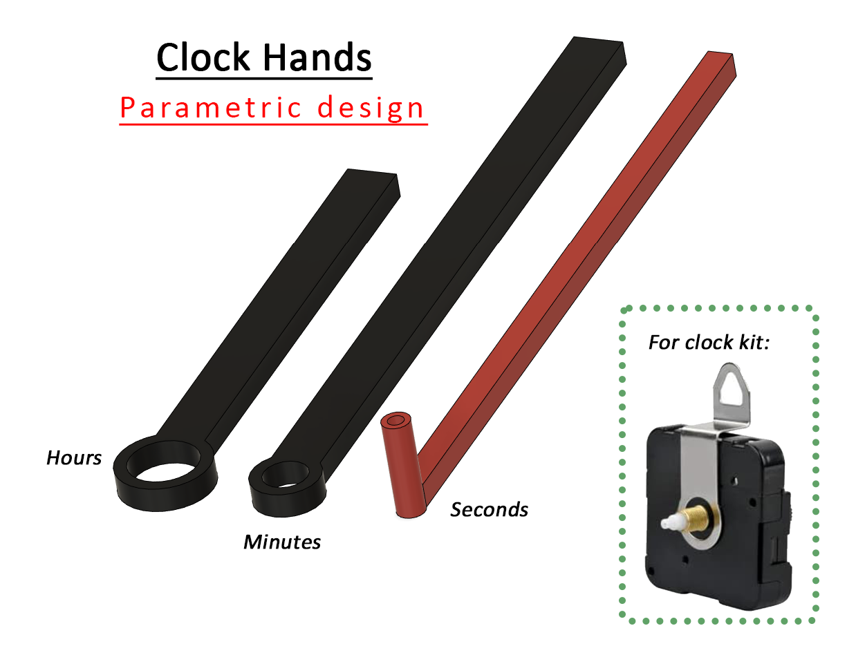 Clock (Kit) Hands (Parametric)