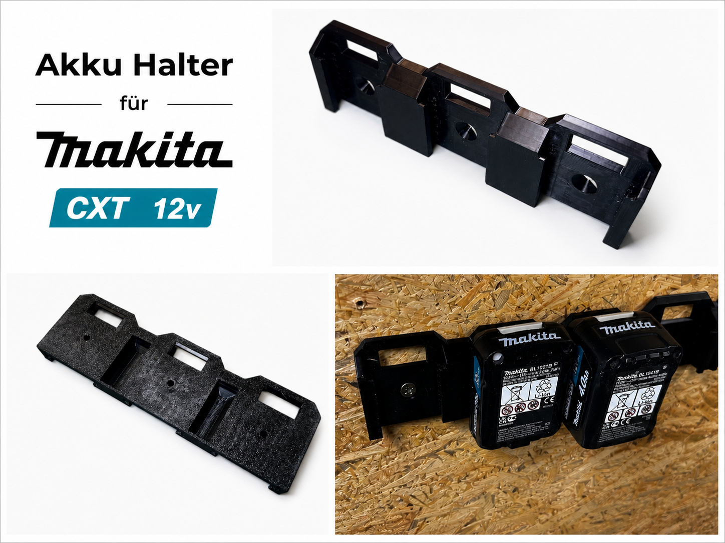 Makita 12V Akku Halter 2/3/4-fach Wandhalter