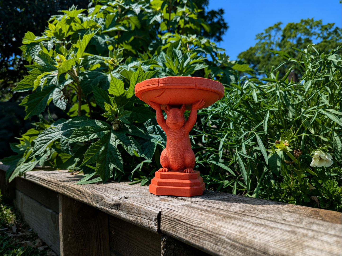 Squirrel Birdbath and Pollinator Station