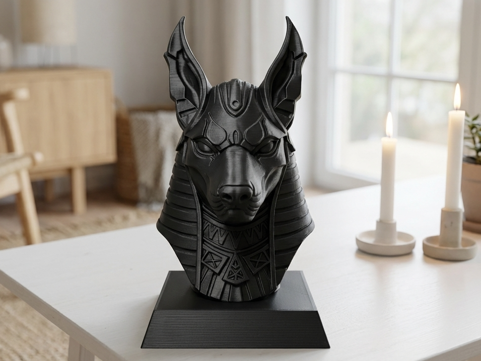 Anubis Bust – Egyptian Guardian Sculpture