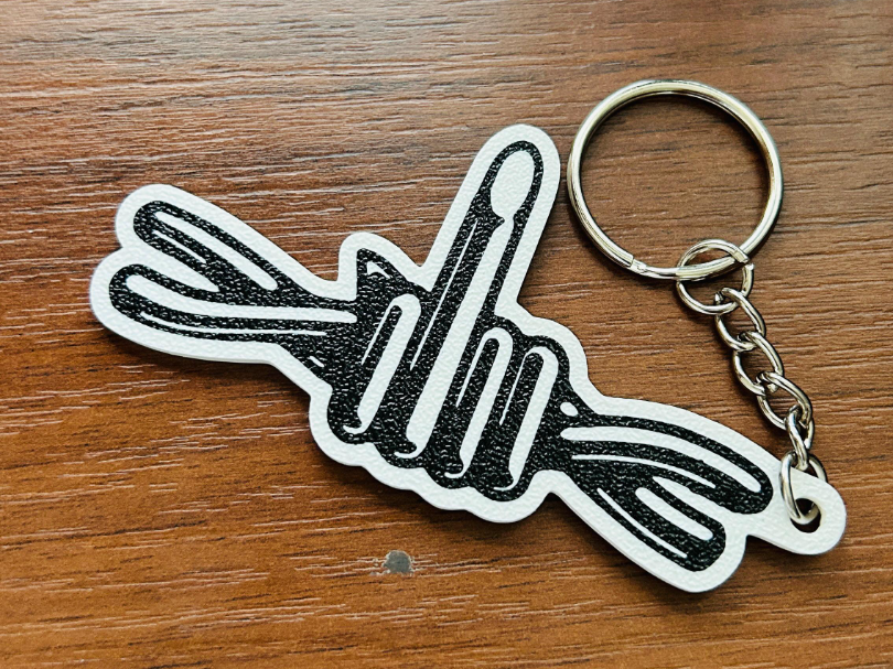 Keychain - barbed wire FU