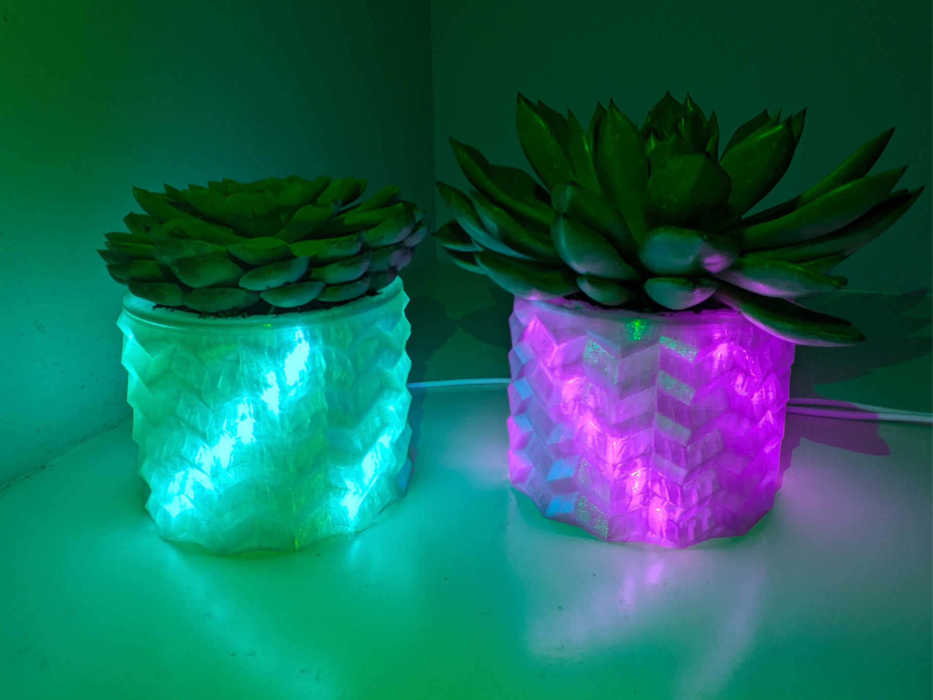 Geometric LED Planter