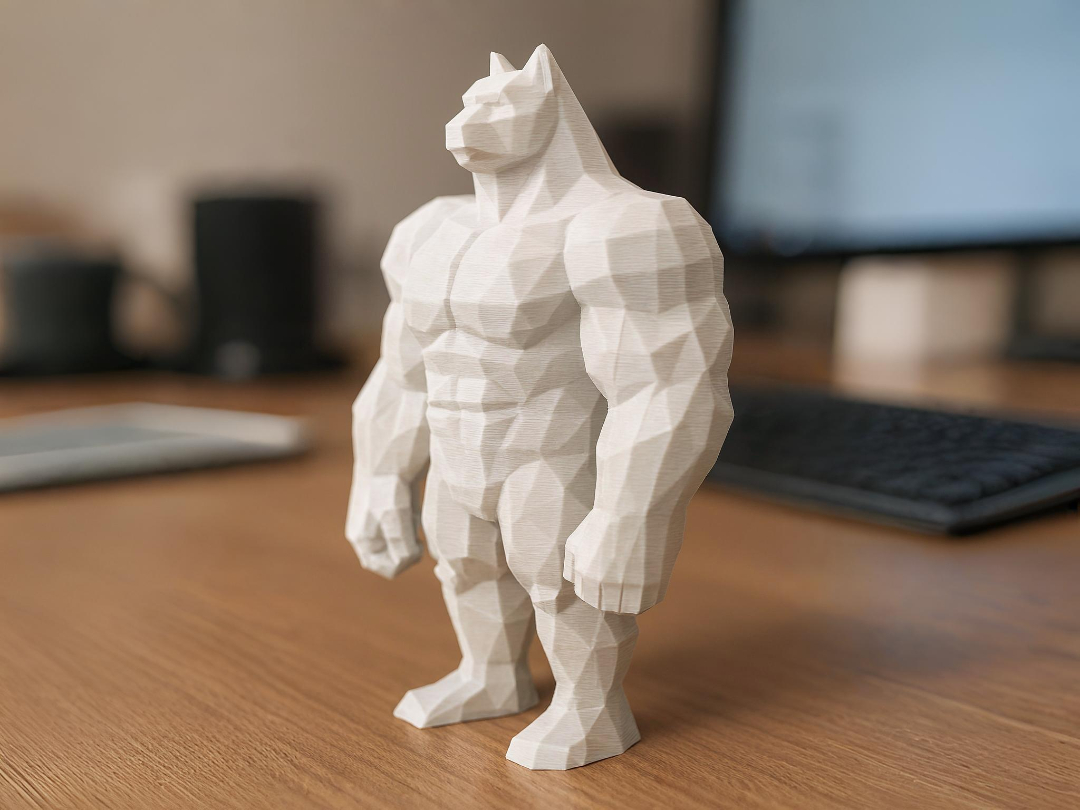 Low poly meme Muscle Dog