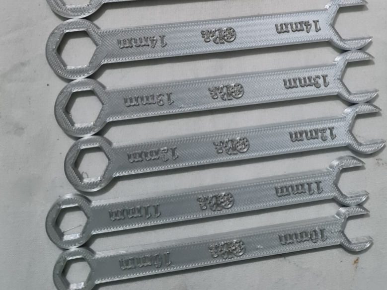 3D Printable Metric Spanner Set (6mm - 20mm)