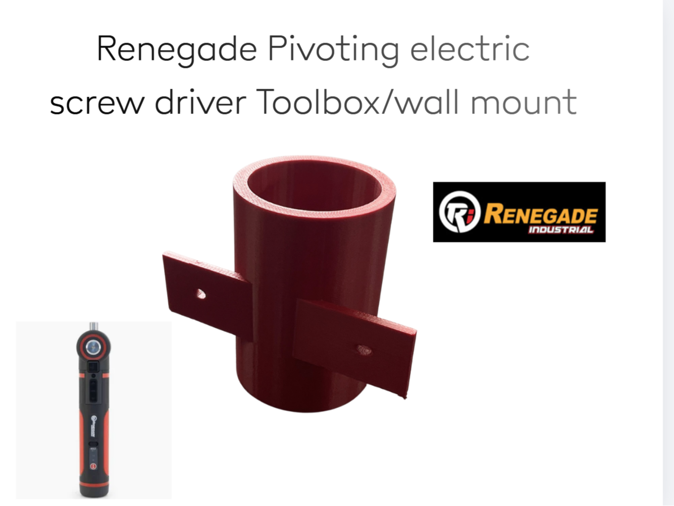 Renegade pivoting electric screwdriver mount