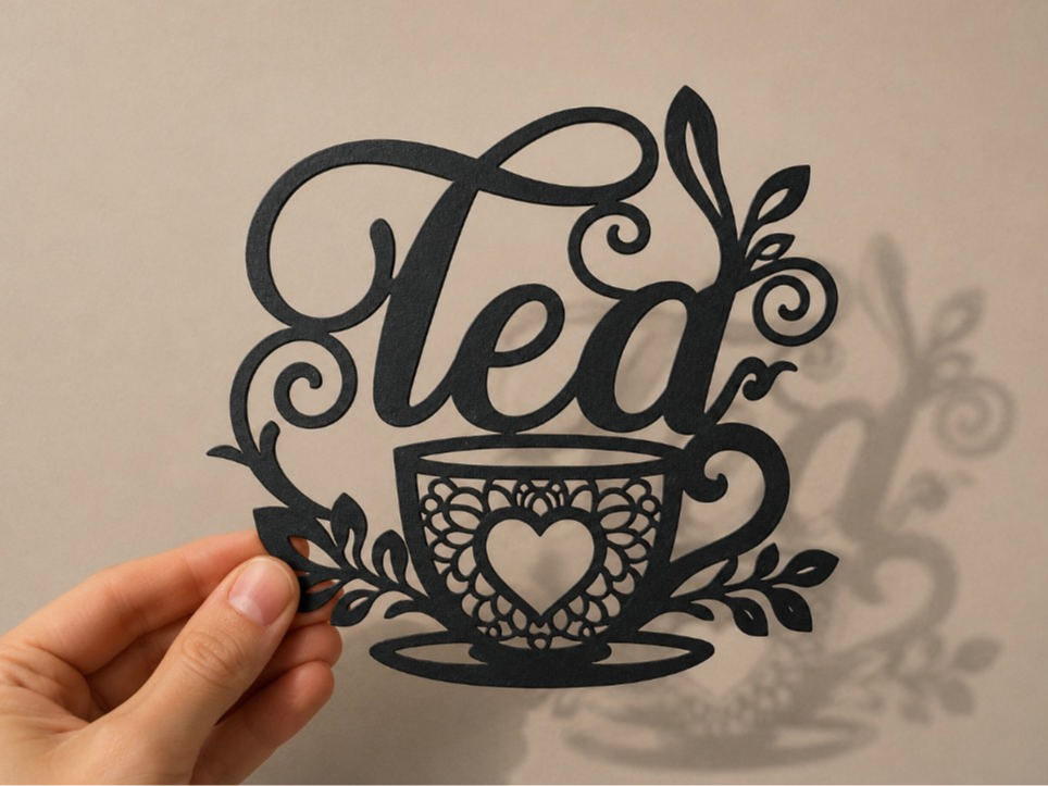 Tea Cup Wall Art – Elegant Decorative Sign