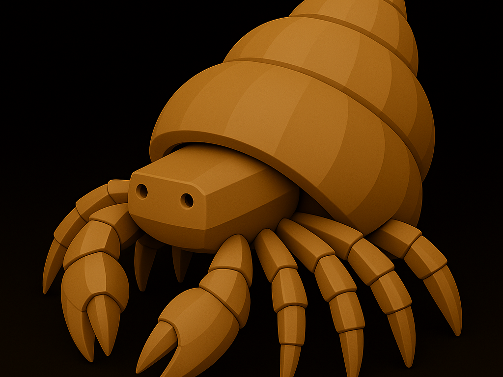 hermit crab realistic version origami