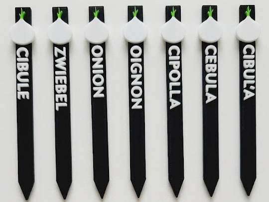 Multilingual Garden Markers - Onion