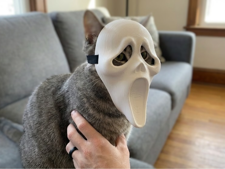 GHOST FACE CAT MASK