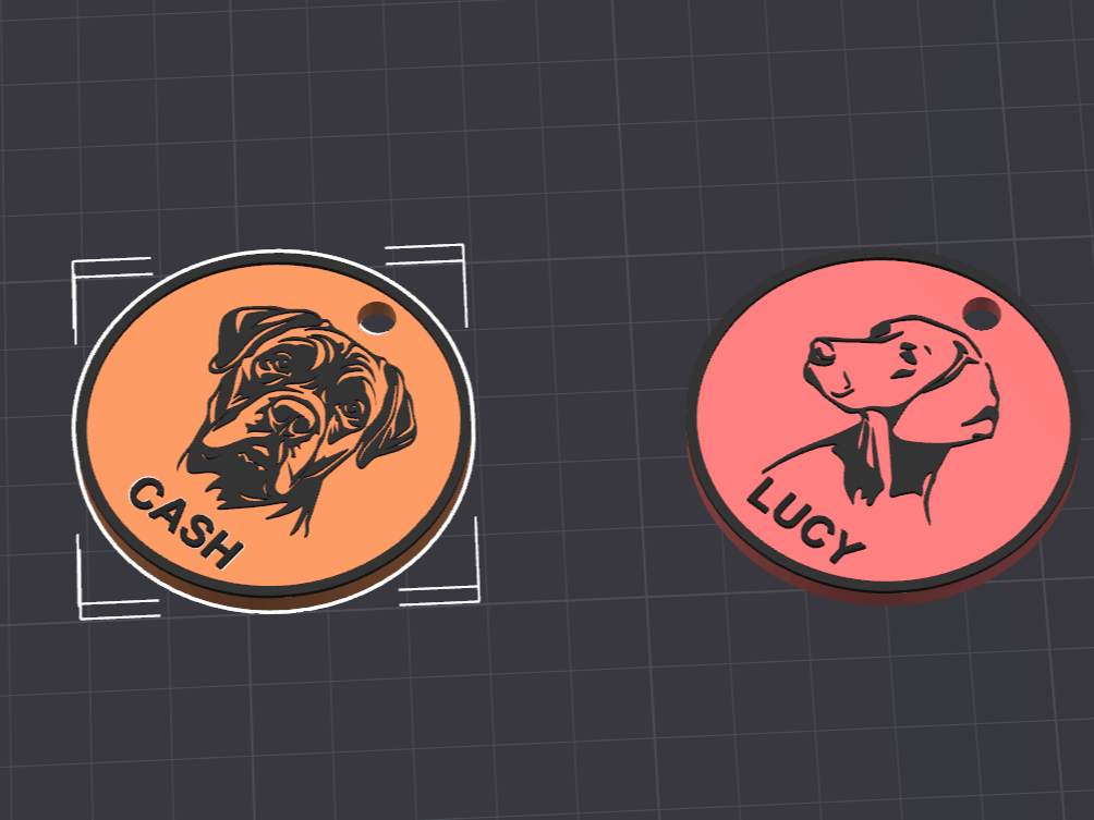 Round dog tags