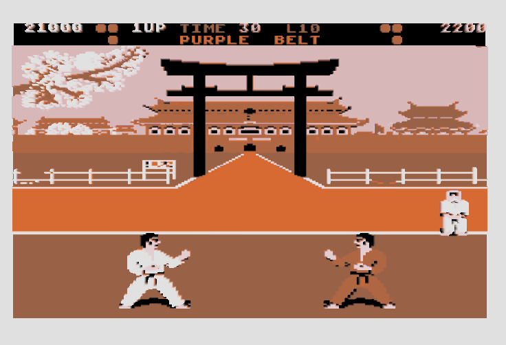 International karate C64 / Atari retrogame gameplay screen Hueforge