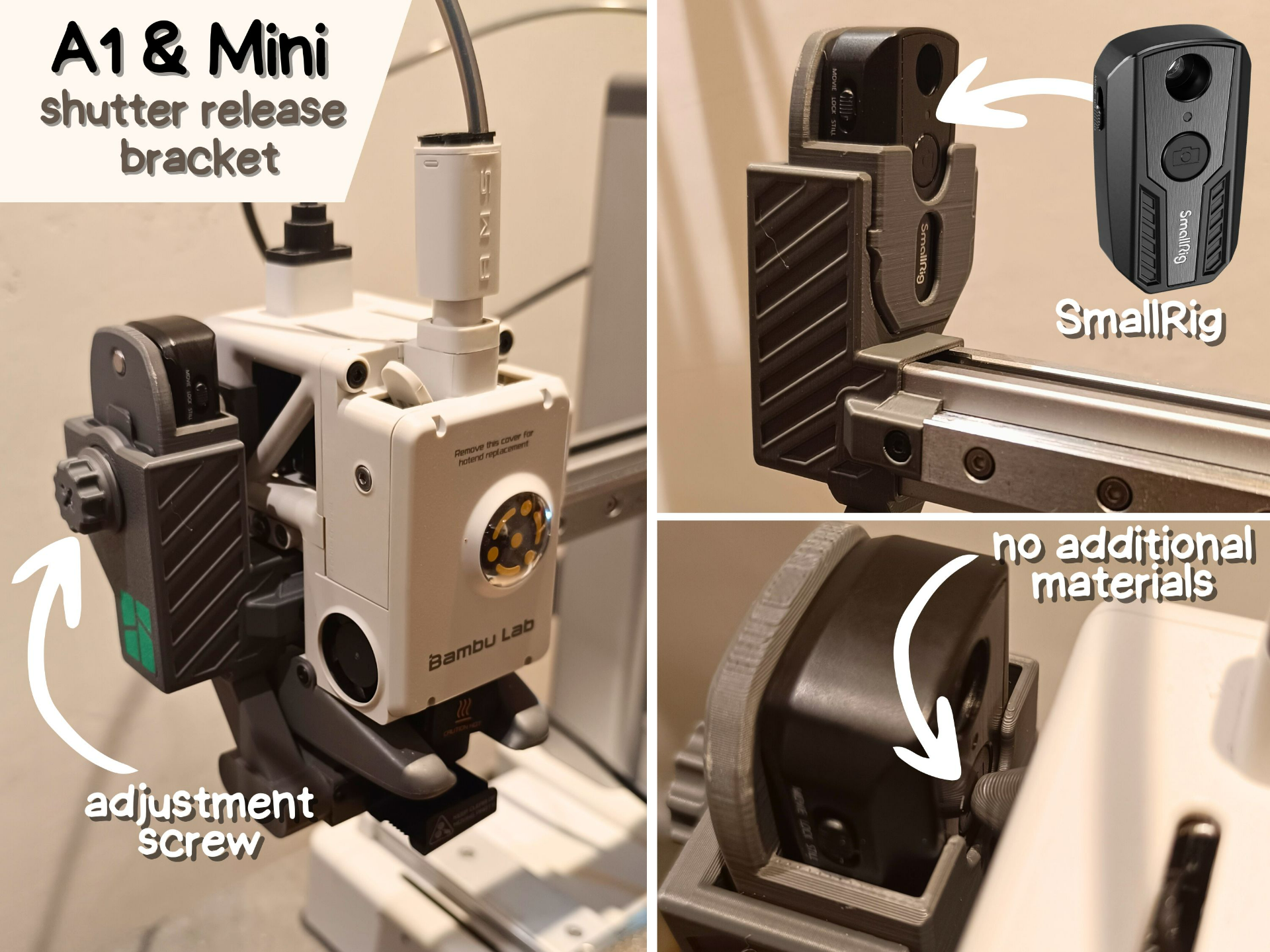 A1 & Mini - shutter release bracket for SmallRig