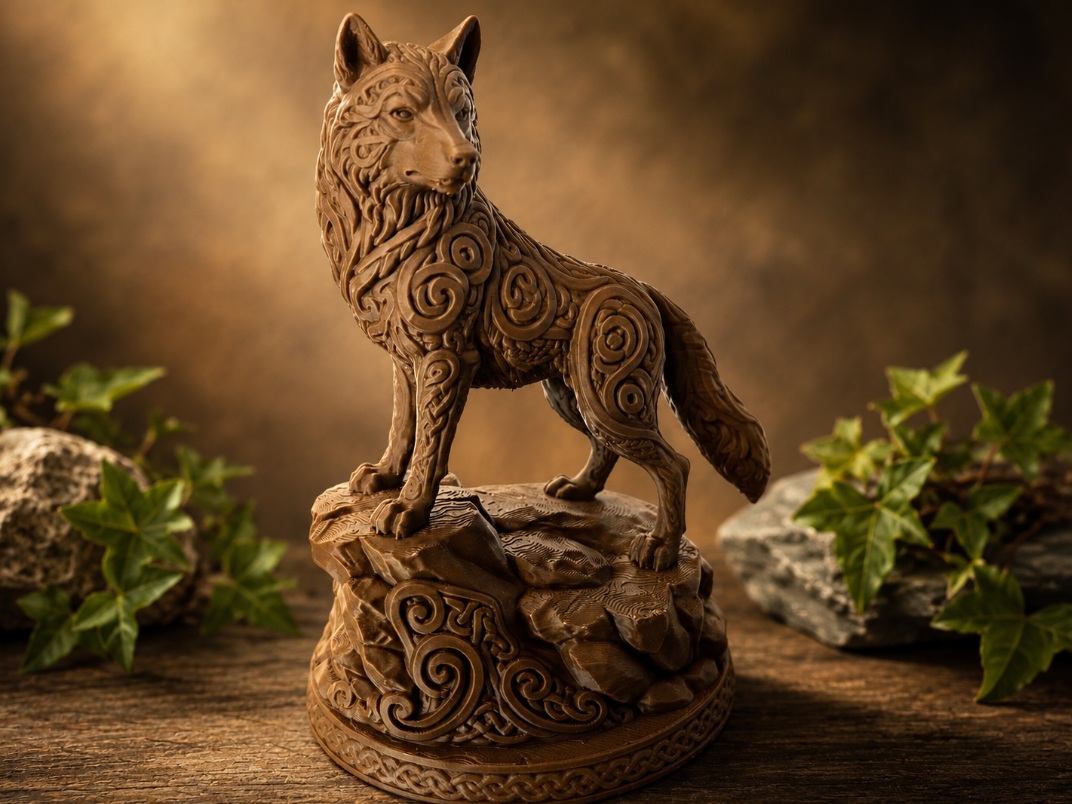 Tribal Wolf on Rock
