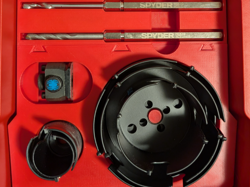 Spyder Hole Saw kit Milwaukee Half Organizer