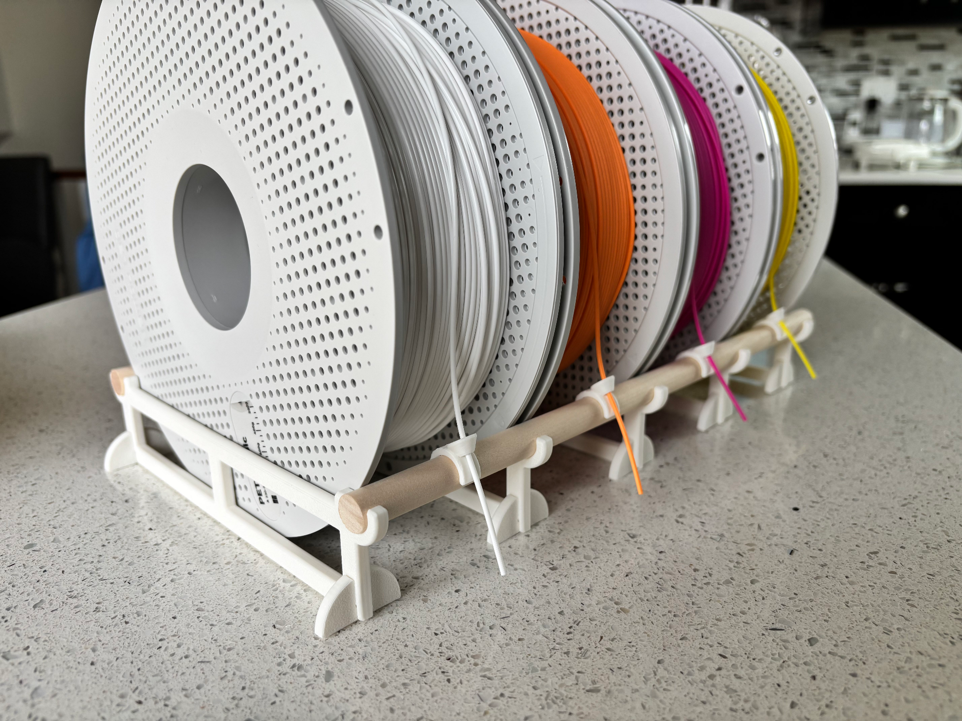 Filament Spool Rack (using wooden dowels/rods)