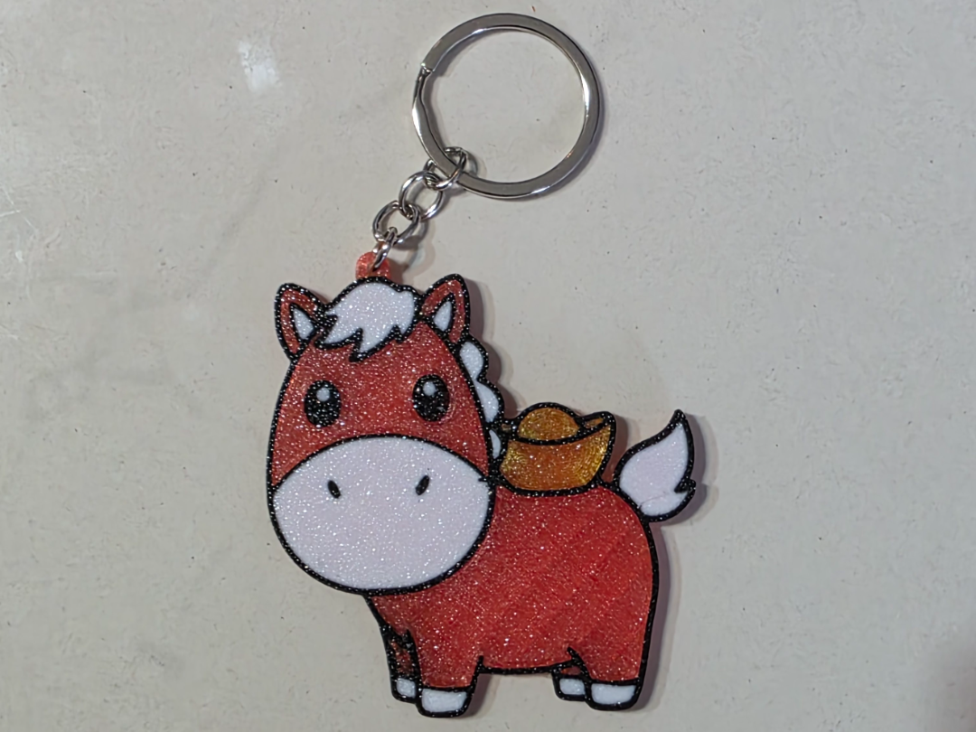Chinese New Year Horse keychain GetRichImmediately