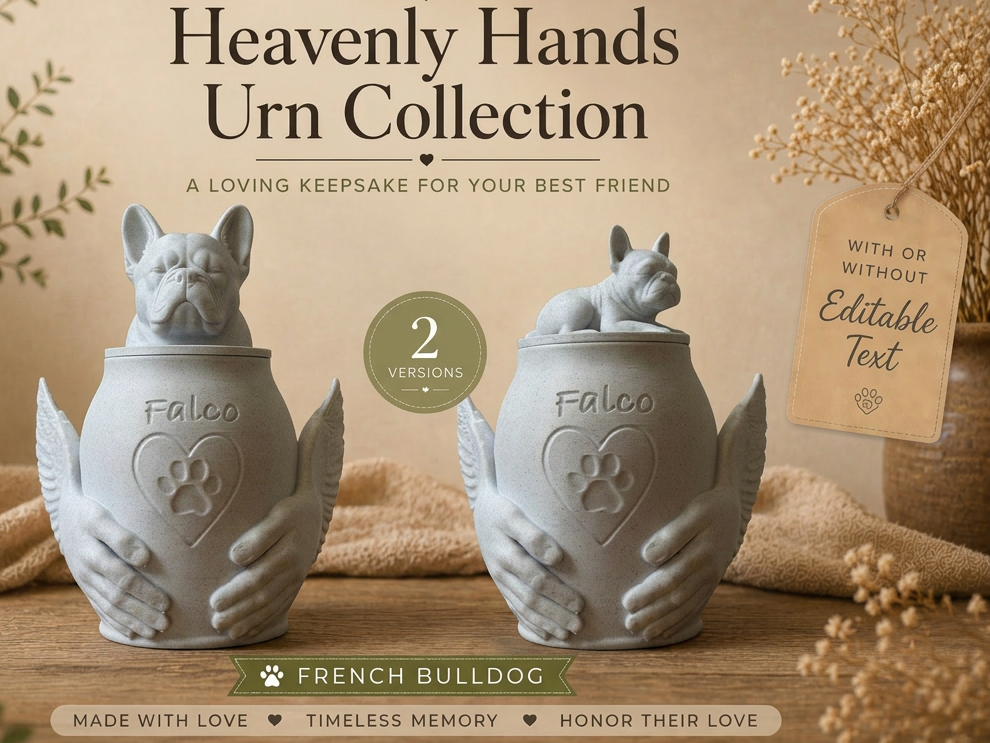 French Bulldog Heavenly Hands Urn Collection
