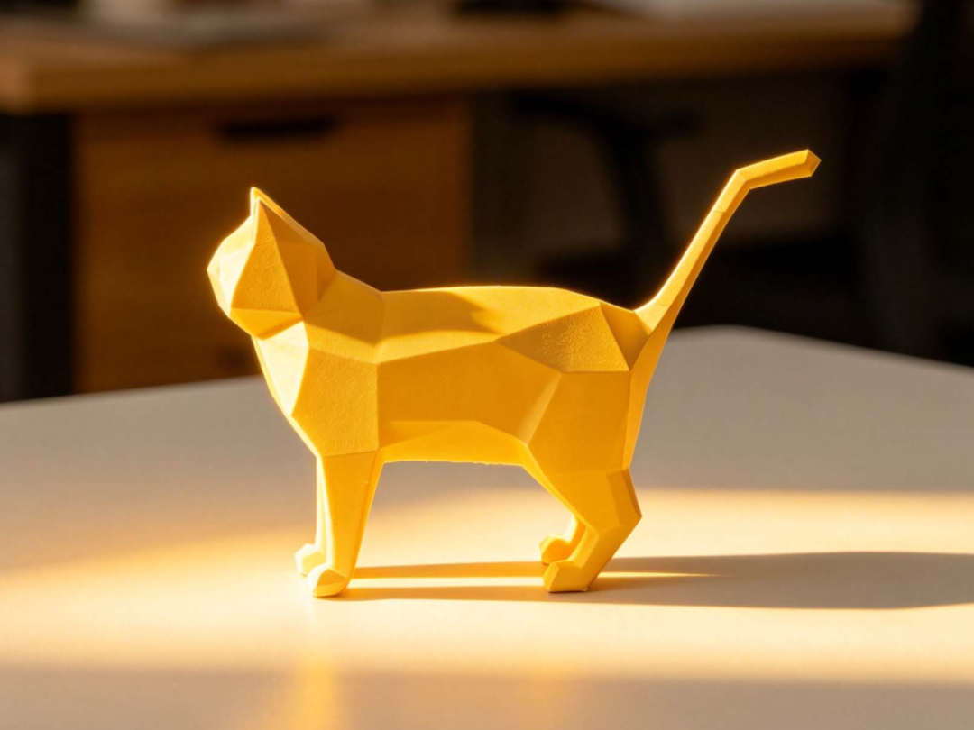 几何小猫模型摆件
