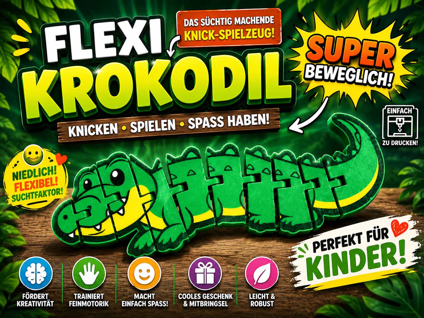 Flexi Krokodil - Das süchtig machende Spielzeug!