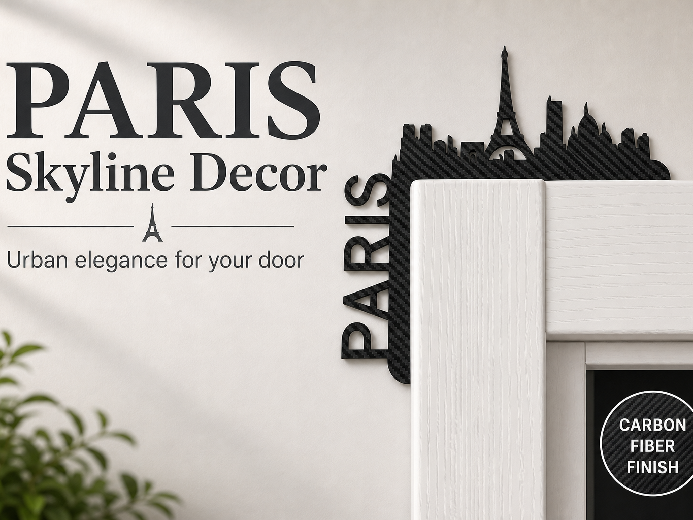 Paris Skyline Door Corner Decor