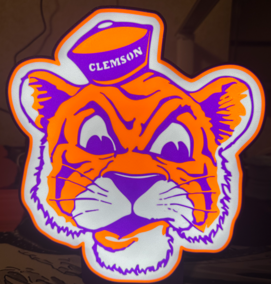 Throwback Clemson Tigers Light Box
