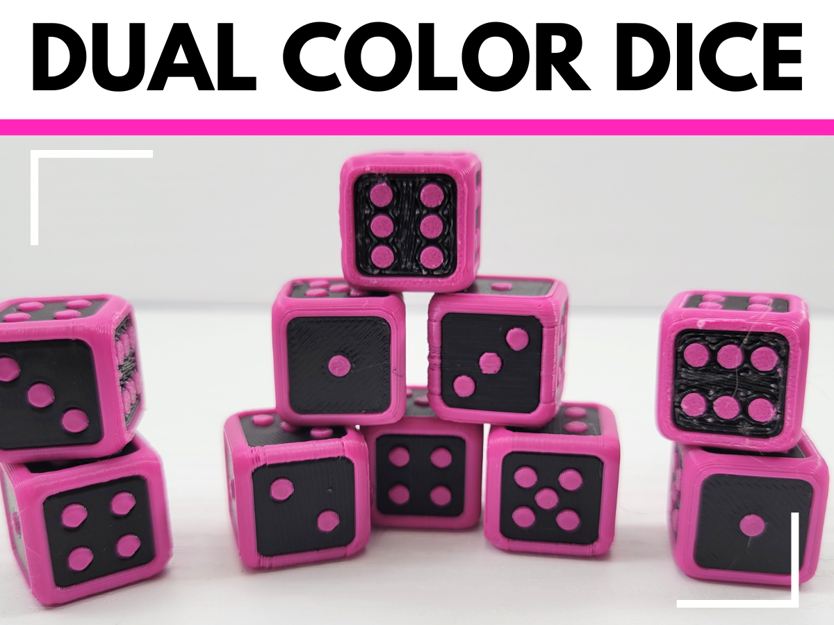 Dual Color Dice with Raised Dots and Number Option