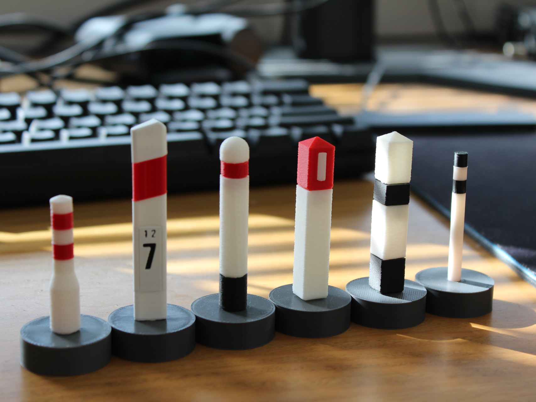 Geoguessr Desk Bollards Set of 6 (SET C) (No AMS)