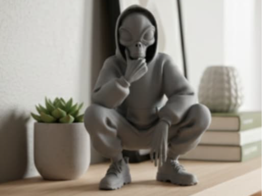 Streetwear Squat Alien Figurine (250mm No-Infi