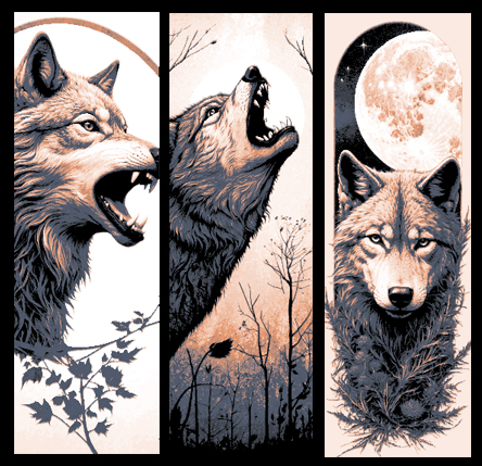 Wild Wolves protect their own - Beauty and Ferociousness of the Wolf - Set of 3 Bookmarks