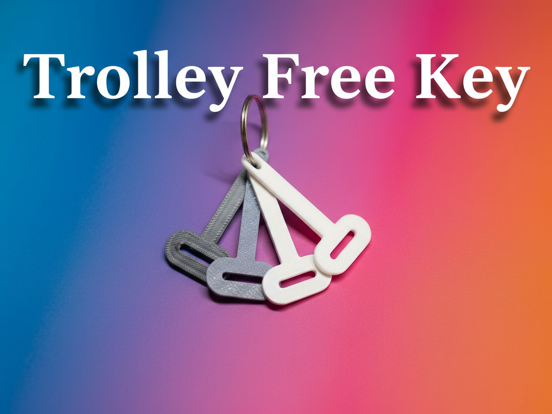 Trolley Free Key for Shop Cart - 1 Euro & 1 Pound